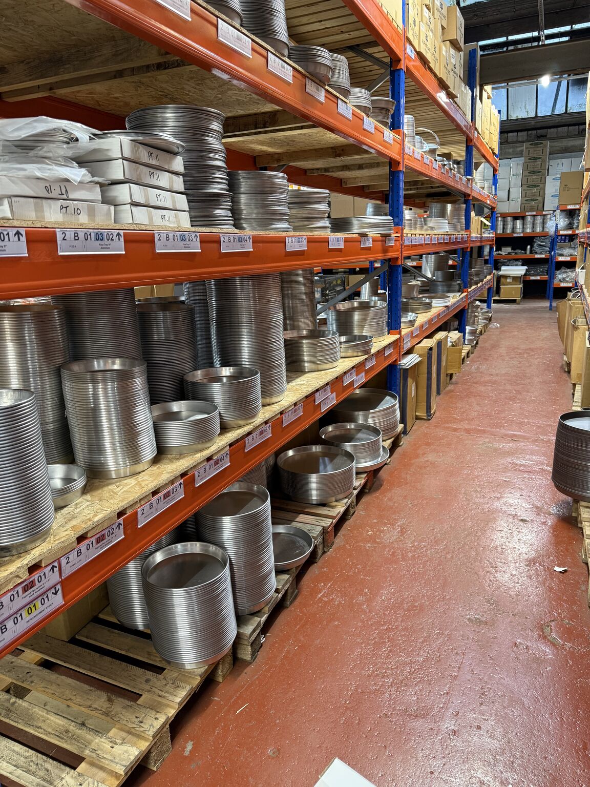 Alphin Manufacturig warehouse fully stocked with Pizza Pans